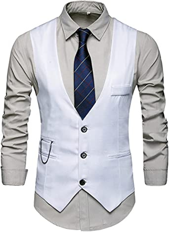Men's Suit Vest Casual Slim Fit Business Professional Formal Vest - Image 11