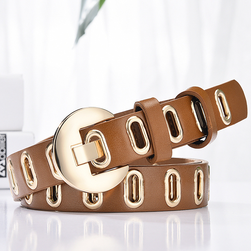 New Grunge Women Belt Adjustable Hole Grunge Punk Belts for Women Alloy Pin Buckle Leather Belt for Pants Dresses - Image 4