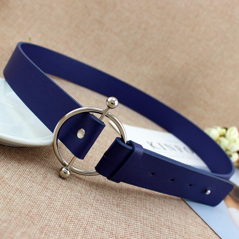 Newest Silver Round buckle belts woman 2021 hot women's belts without pin metal buckle black leather strap belt dames riemen - Image 25