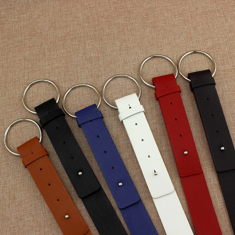 Newest Silver Round buckle belts woman 2021 hot women's belts without pin metal buckle black leather strap belt dames riemen - Image 20