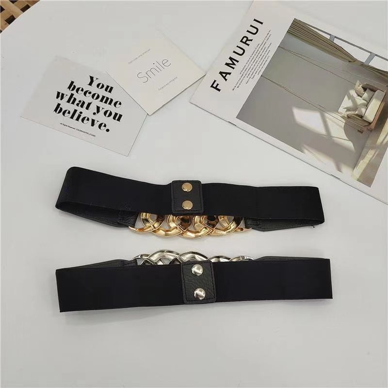 Gold Chain Belt Elastic Silver Metal Waist Belts for Women Ceinture Femme Stretch Cummerbunds Ladies Coat Ketting Riem Waistband - Image 6