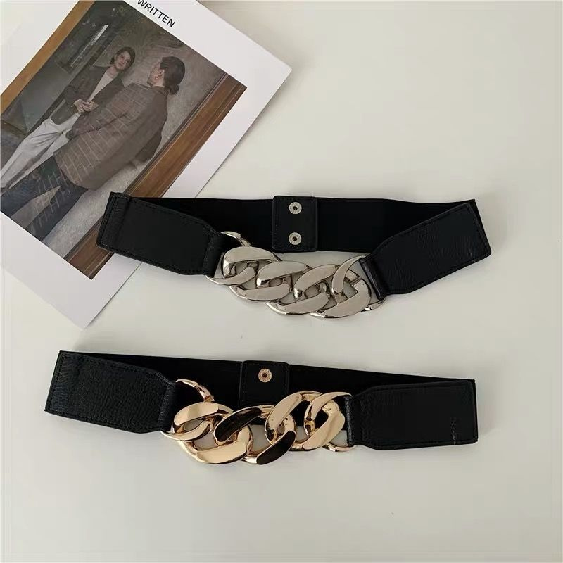Gold Chain Belt Elastic Silver Metal Waist Belts for Women Ceinture Femme Stretch Cummerbunds Ladies Coat Ketting Riem Waistband - Image 23