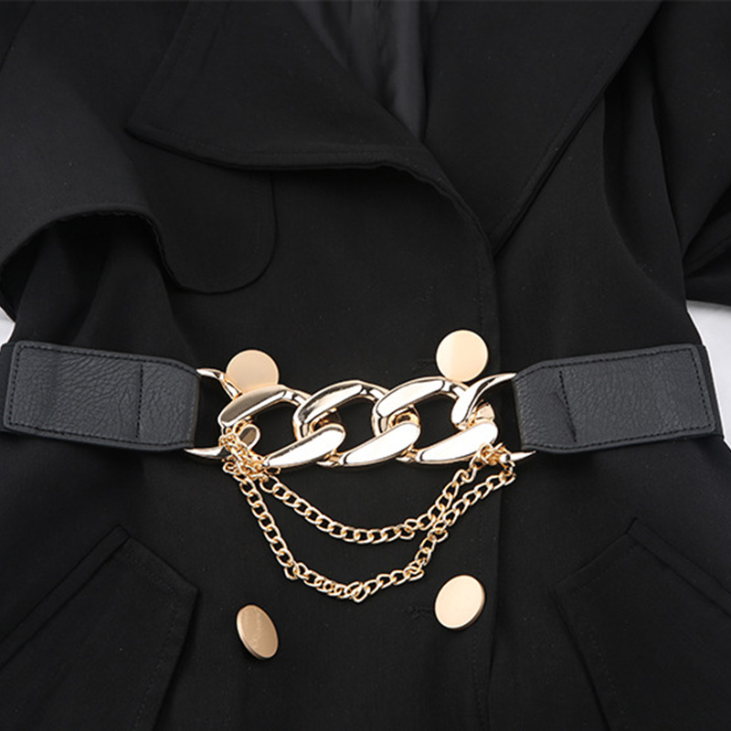Gold Chain Belt Elastic Silver Metal Waist Belts for Women Ceinture Femme Stretch Cummerbunds Ladies Coat Ketting Riem Waistband - Image 9