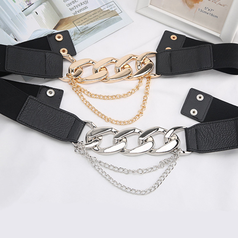 Gold Chain Belt Elastic Silver Metal Waist Belts for Women Ceinture Femme Stretch Cummerbunds Ladies Coat Ketting Riem Waistband - Image 10