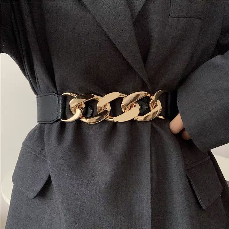 Gold Chain Belt Elastic Silver Metal Waist Belts for Women Ceinture Femme Stretch Cummerbunds Ladies Coat Ketting Riem Waistband - Image 7
