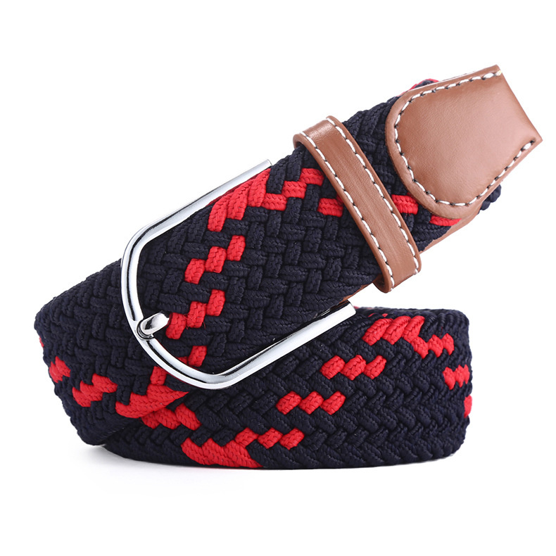 Men Elastic Stretch Waist Belt Black Canvas Stretch Braided Elastic Woven Leather Belt Wide Hot Metal Stretch Belt for Men - Image 25