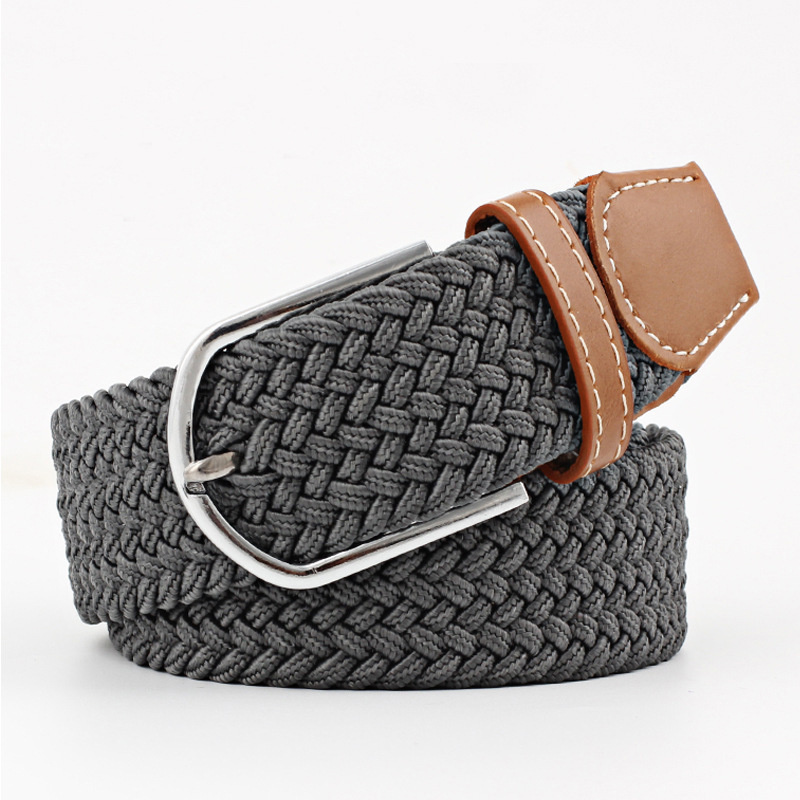 Men Elastic Stretch Waist Belt Black Canvas Stretch Braided Elastic Woven Leather Belt Wide Hot Metal Stretch Belt for Men - Image 31