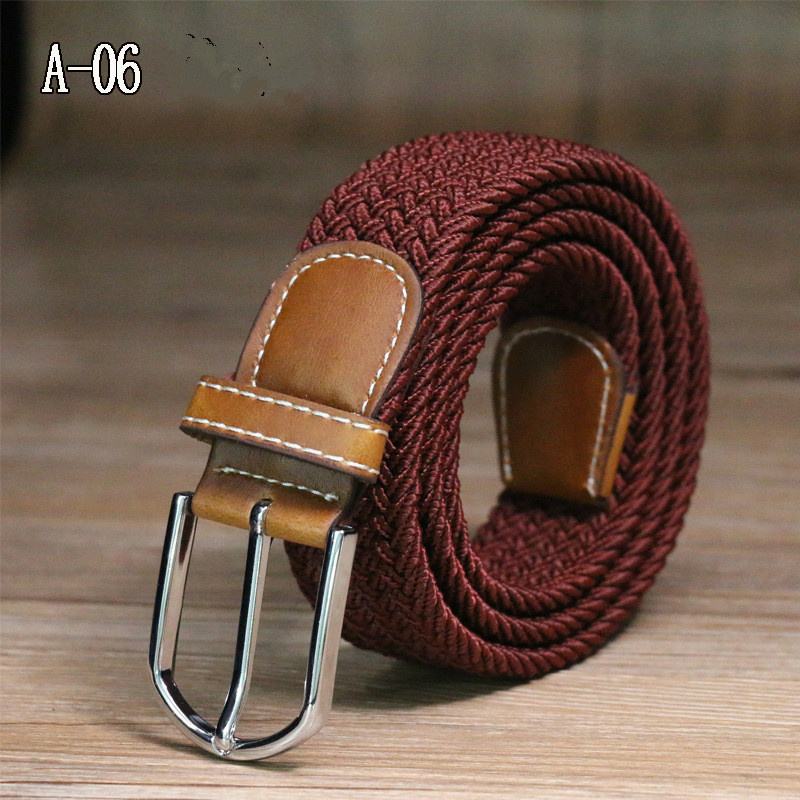 Men Elastic Stretch Waist Belt Black Canvas Stretch Braided Elastic Woven Leather Belt Wide Hot Metal Stretch Belt for Men - Image 50