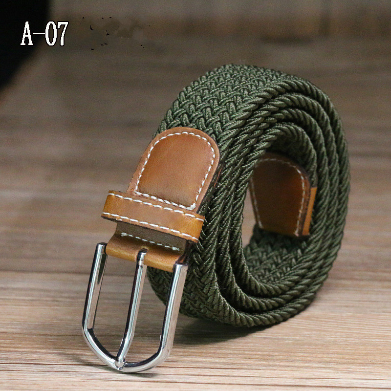 Men Elastic Stretch Waist Belt Black Canvas Stretch Braided Elastic Woven Leather Belt Wide Hot Metal Stretch Belt for Men - Image 51