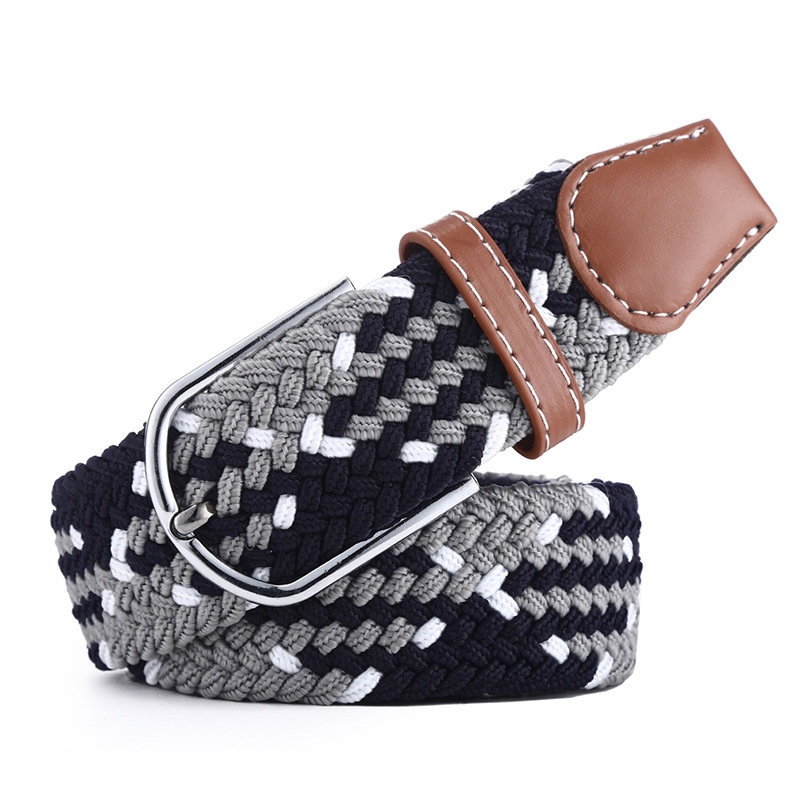 Men Elastic Stretch Waist Belt Black Canvas Stretch Braided Elastic Woven Leather Belt Wide Hot Metal Stretch Belt for Men - Image 49