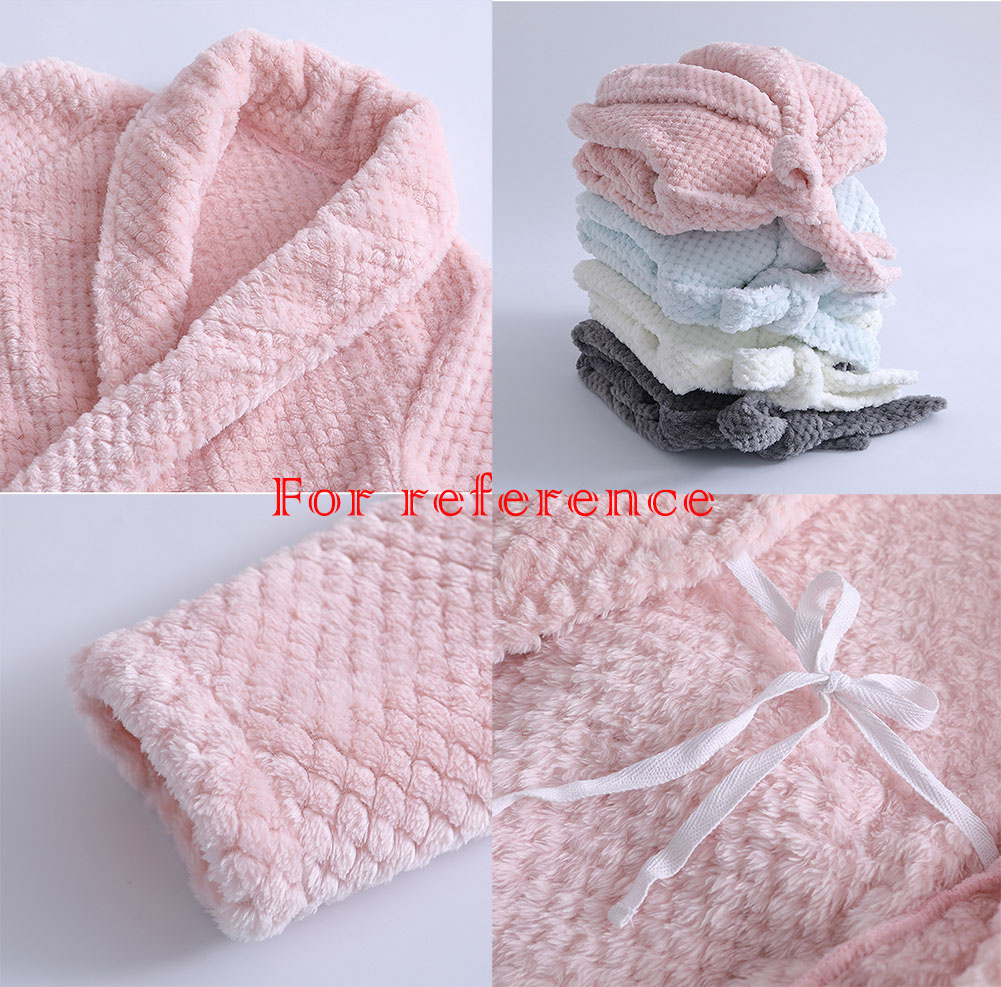 Pure Color Soft Flannel Bathrobe for Boys Winter Bath Homewear, Dark Blue - Image 2