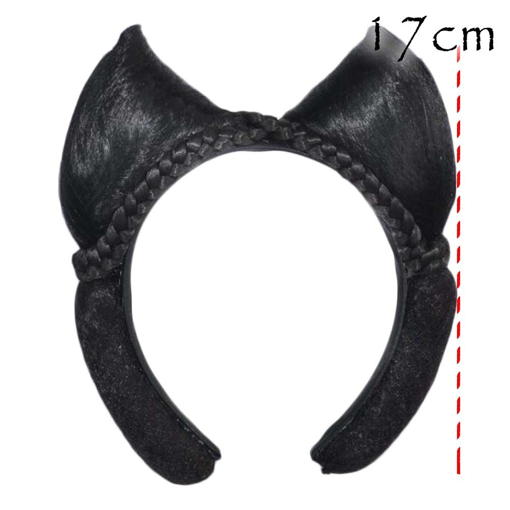 Women Wig Han Chinese Clothing Updo Headband Fox Ears Hair Bun Chinese Traditional Costume Accessory Black Hairpiece - Image 2