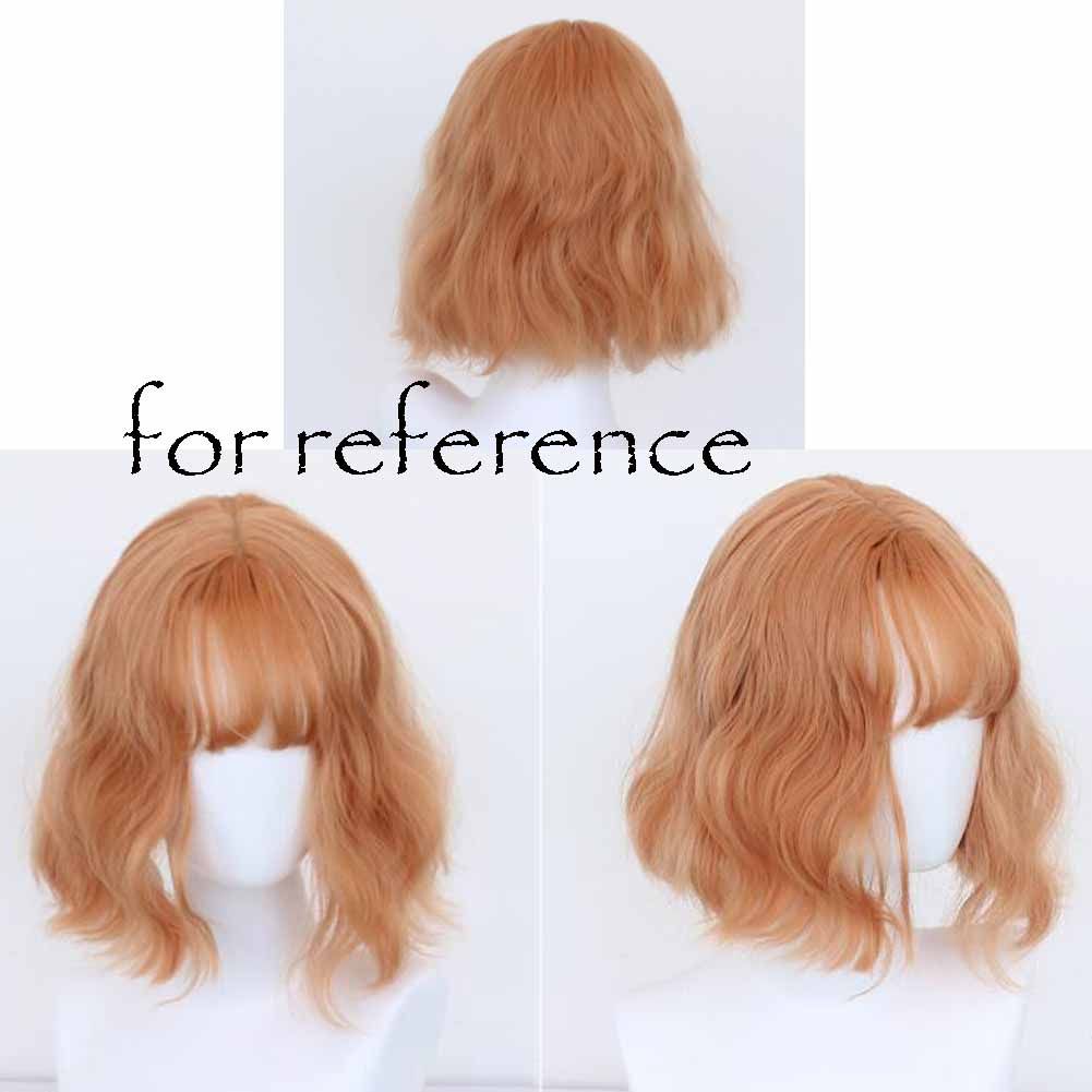 Gold Pink 30 cm Cosplay Full Wig Long Curly Hair Wig Short Bob Hair Halloween Dress Up - Image 2
