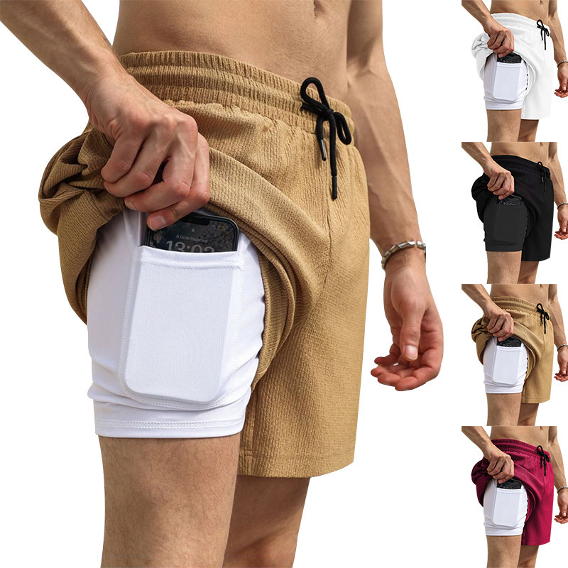 Men's 2 in 1 Running Shorts Athletic Shorts with Liner - Image 74