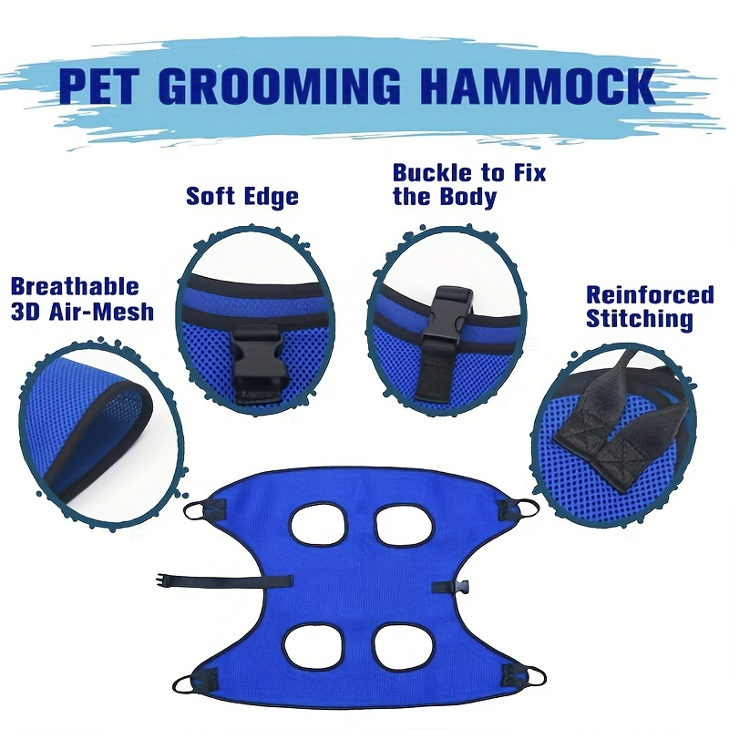 Pet Grooming Hammock Harness For Dogs & Cats, Sling For Grooming Hammock, Restraint Bag Bathing Trimming Nail Clipping - Image 16