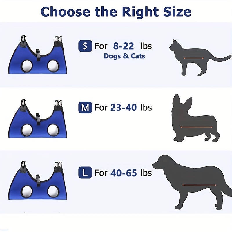 Pet Grooming Hammock Harness For Dogs & Cats, Sling For Grooming Hammock, Restraint Bag Bathing Trimming Nail Clipping - Image 19