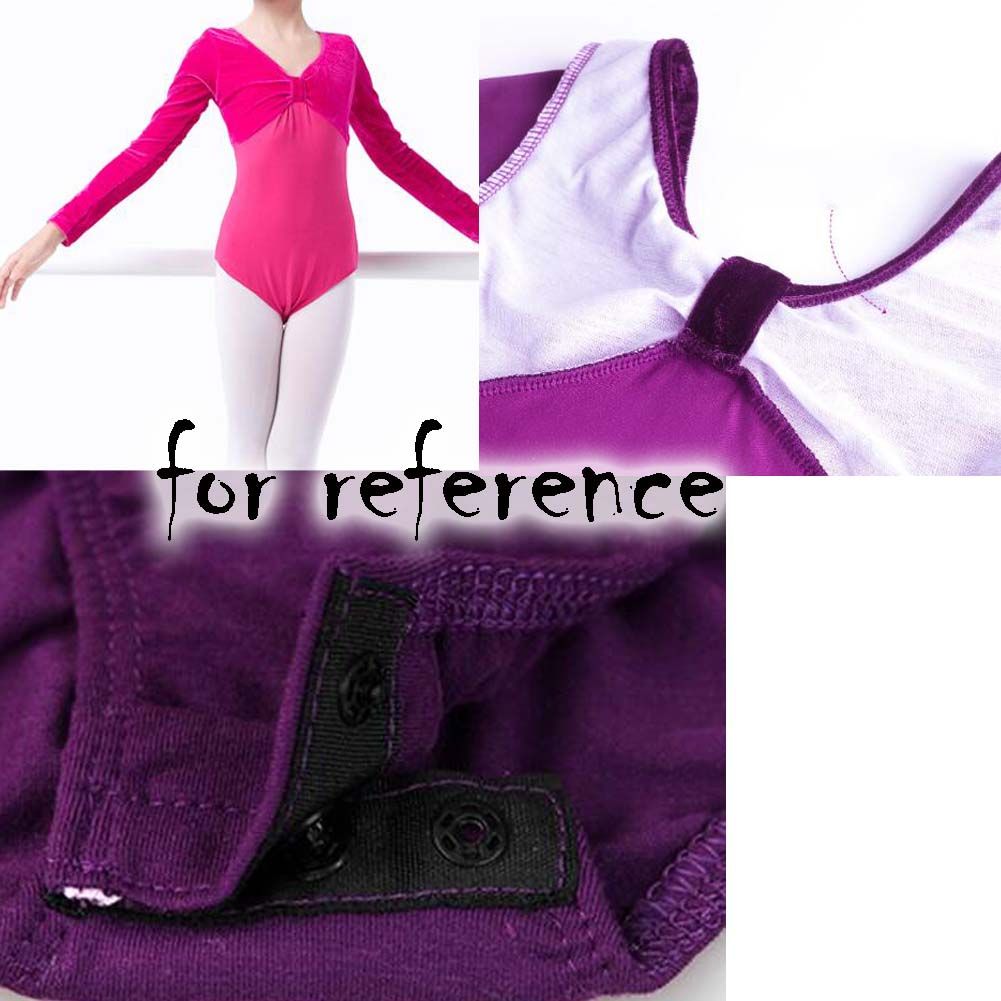 Long Sleeve Purple Ballet Dress Basic Dance Ballet Leotards for Girls - Image 2