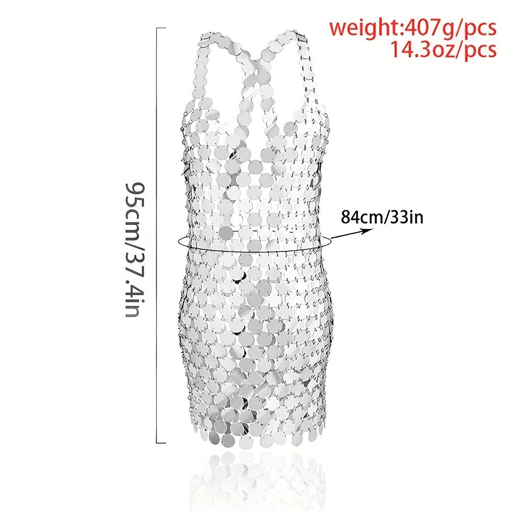 Sexy Sequins Vintage Beach Seaside Rave Vacation Body Chain Dress Body Accessories - Image 6
