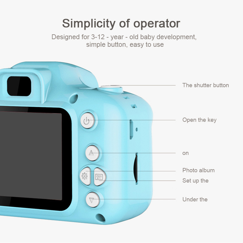 Children's Digital Camera Can Take Pictures And Read Cards Small Student Portable Toy Camera Girl Birthday Gift Christmas; Kids Digital Camera with 32G sdcard - Image 16