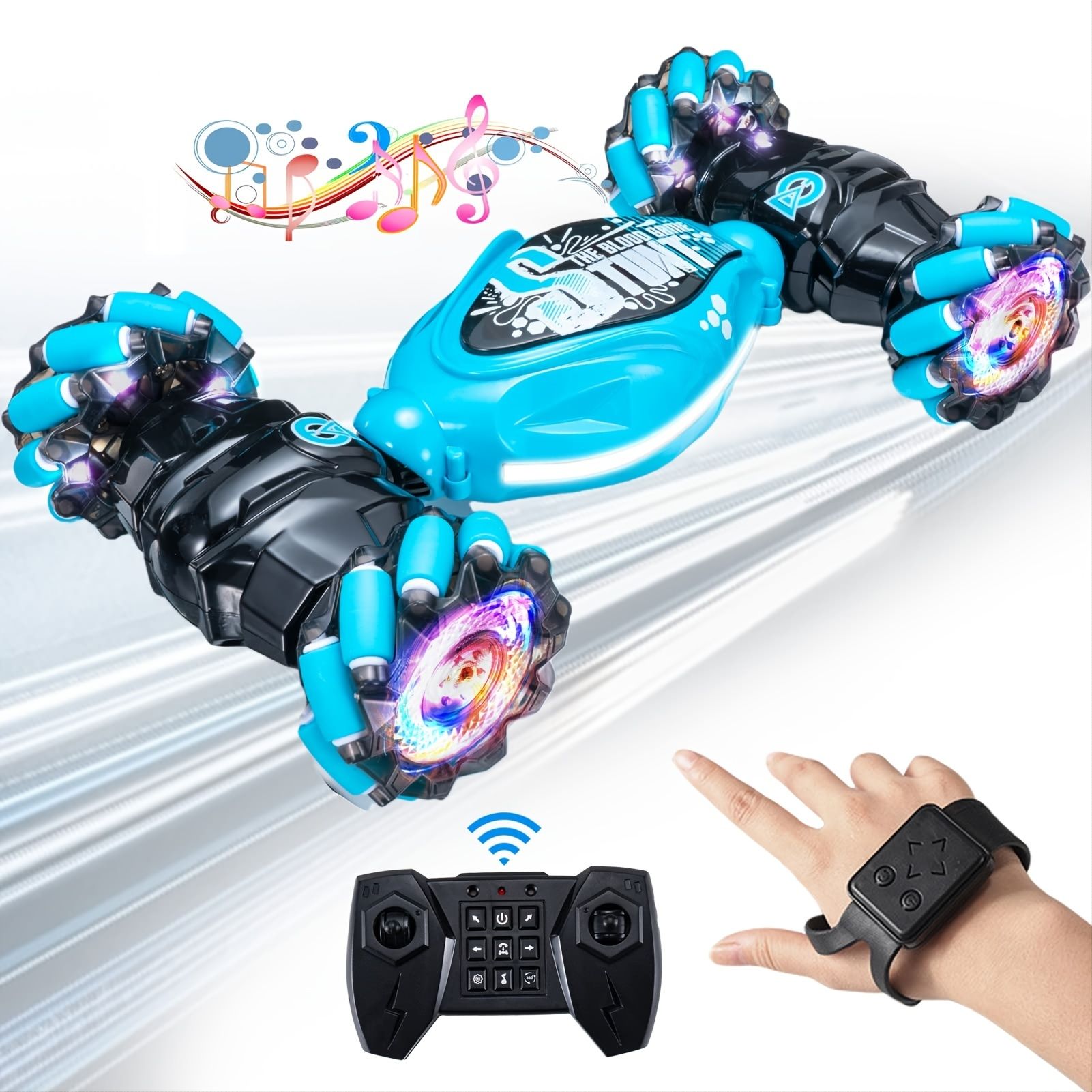 4WD Gesture Sensor Toy Car; Double-Side Rotation Off-Road Vehicle 360° Flip With Light And Music; Birthday Toy Car For Boys And Adults; Hand Controlled RC Car; All Terrain Monster Truck - Image 4