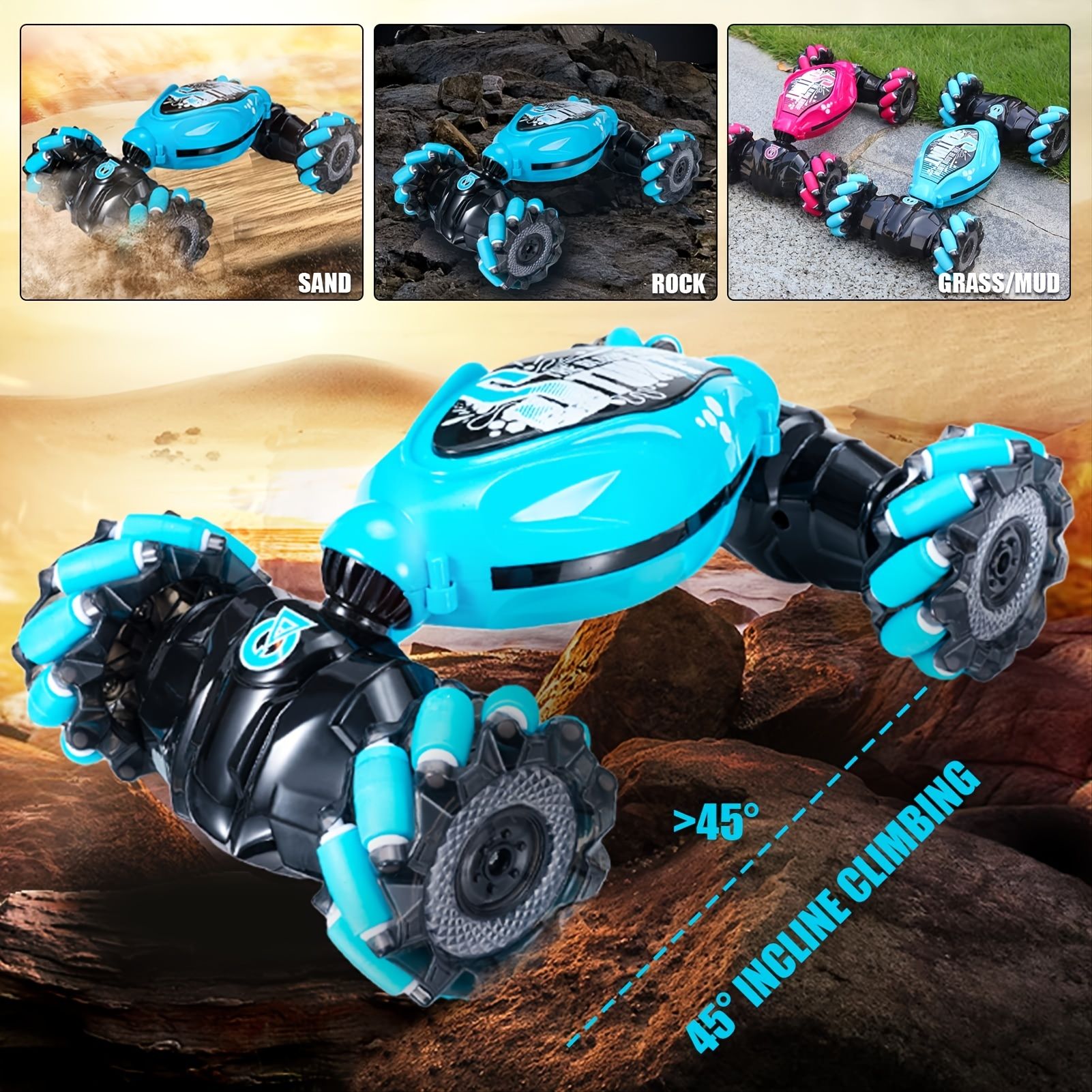 4WD Gesture Sensor Toy Car; Double-Side Rotation Off-Road Vehicle 360° Flip With Light And Music; Birthday Toy Car For Boys And Adults; Hand Controlled RC Car; All Terrain Monster Truck - Image 8