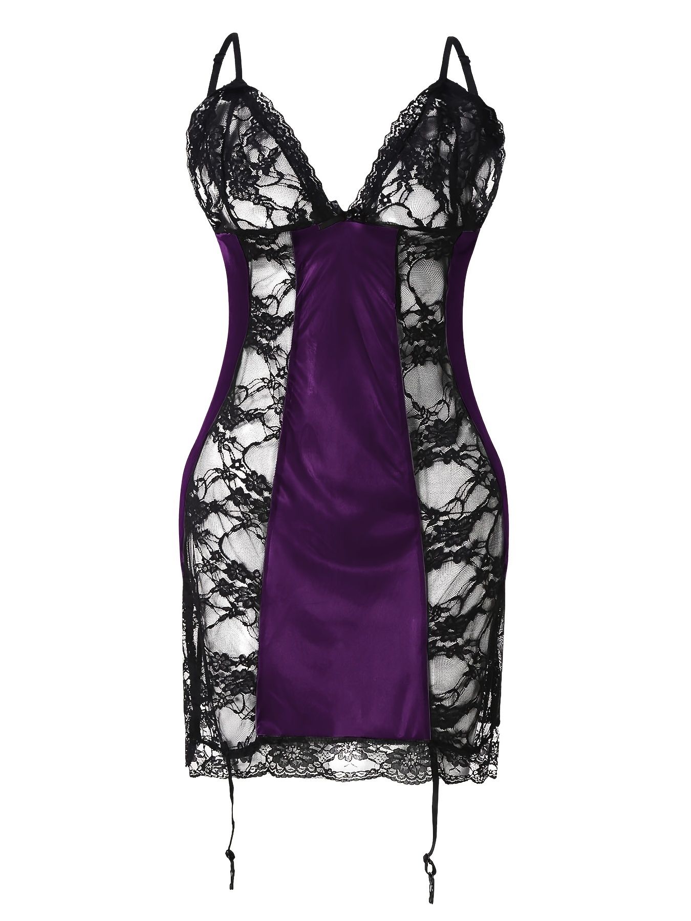Women Dress Night Lace Pajamas Dress Sexy Sleepwear Backless Vintage Dress - Image 11