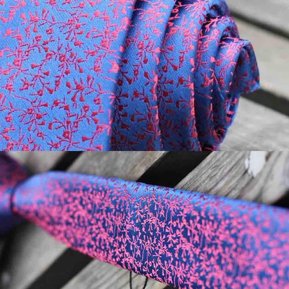 Fashion Mens Polyester Skinny Neckties Wedding/Party Necktie Fuchsia Floral 5cm - Image 2