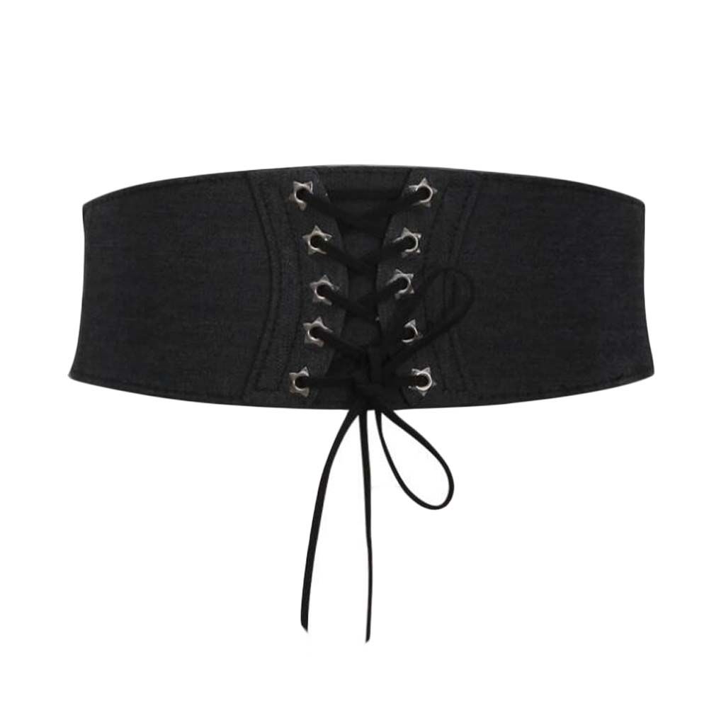 Women Wide Waistband Obi Belts Waist Band Elastic Belts Denim Style Waist Belt