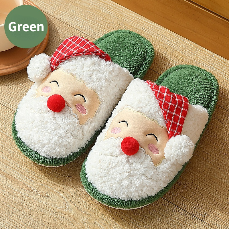 Christmas Men's and women's slippers; plush slippers; warm home cotton slippers; couple style - Image 40