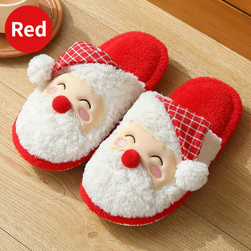 Christmas Men's and women's slippers; plush slippers; warm home cotton slippers; couple style - Image 44