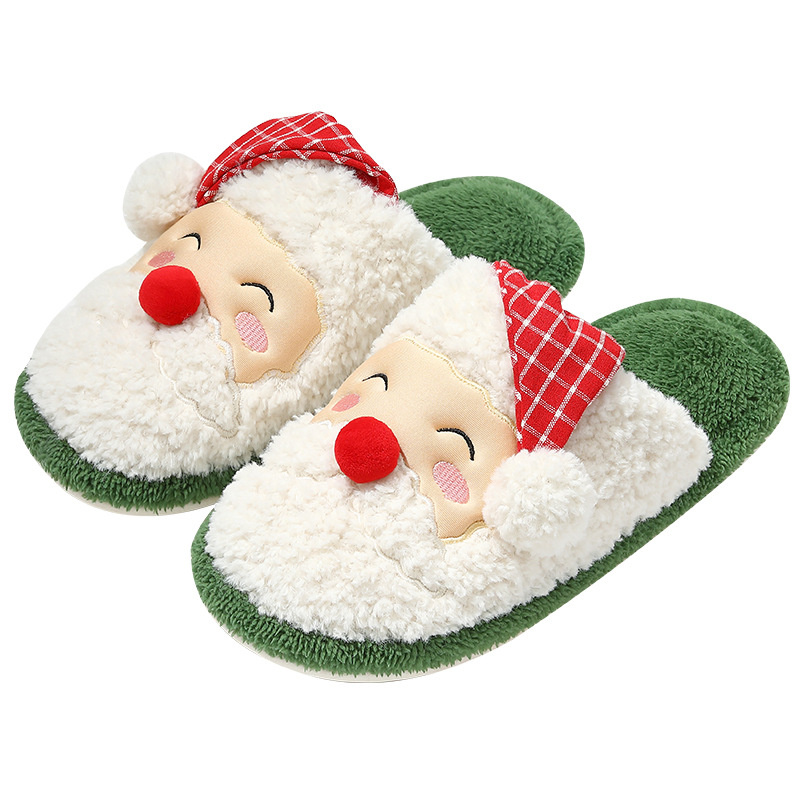 Christmas Men's and women's slippers; plush slippers; warm home cotton slippers; couple style - Image 48