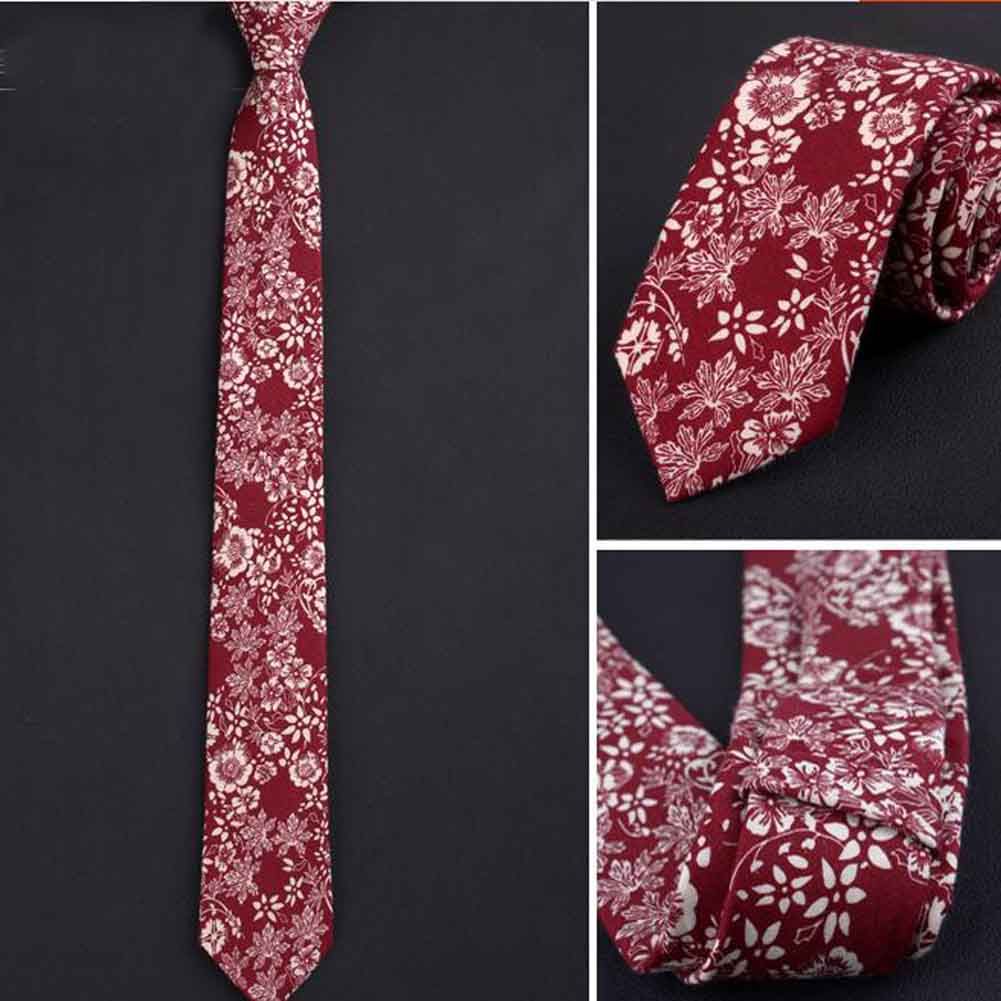 Daily/Party/Wedding/Business Red Neckties Men Cotton Neckties Skinny Necktie 6cm - Image 2
