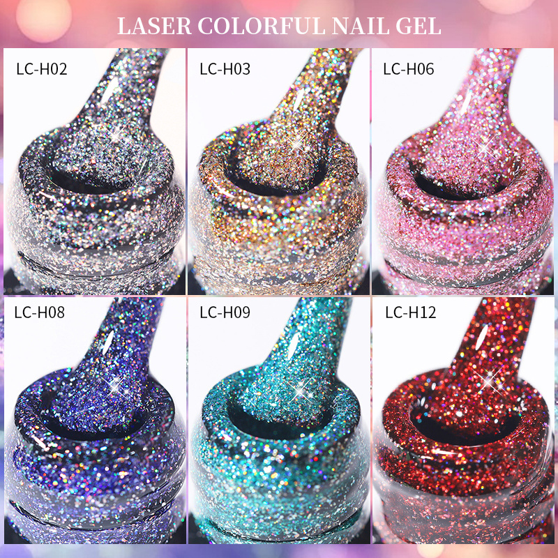 LILYCUTE 7ml Holographic Glitter Gel Nail Polish Spring Color Sparkling Sequins Soak Off UV LED Varnish Nail Art Decoration - Image 4