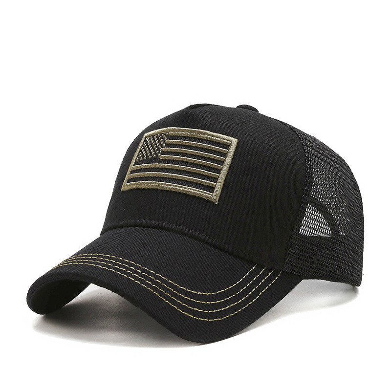 Fashion Tactical Hip Hop American Flag Military Sport Outdoor Peaked Caps Unisex Mesh Embroidered Casual Adjustable Hats - Image 7