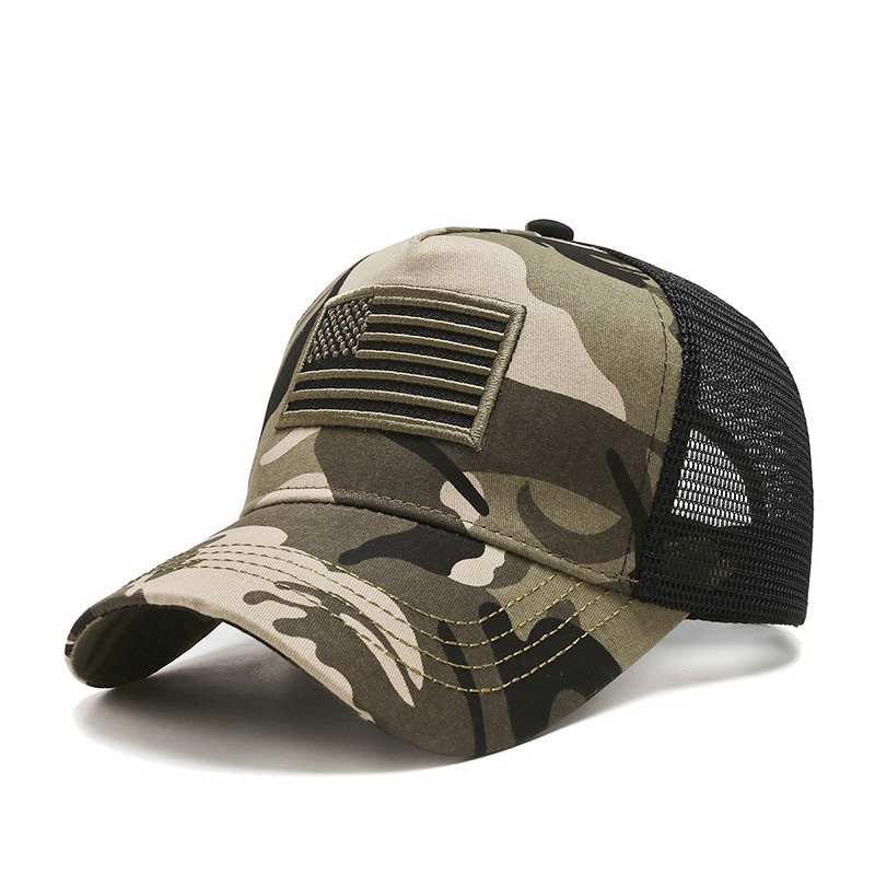 Fashion Tactical Hip Hop American Flag Military Sport Outdoor Peaked Caps Unisex Mesh Embroidered Casual Adjustable Hats - Image 9