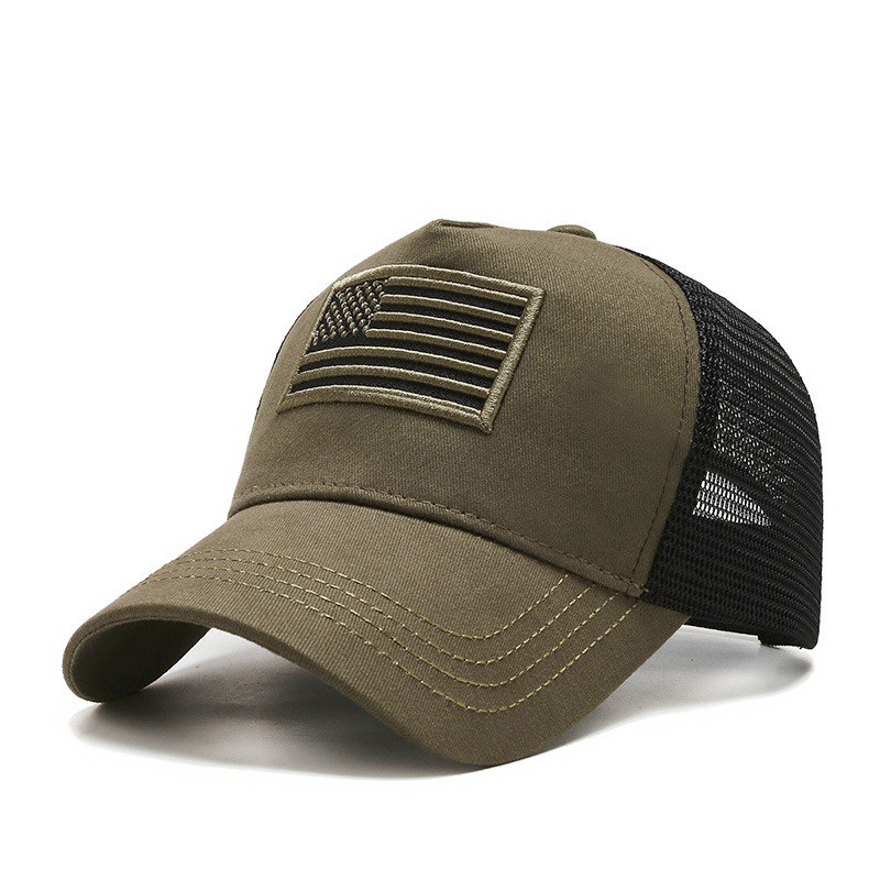 Fashion Tactical Hip Hop American Flag Military Sport Outdoor Peaked Caps Unisex Mesh Embroidered Casual Adjustable Hats - Image 11