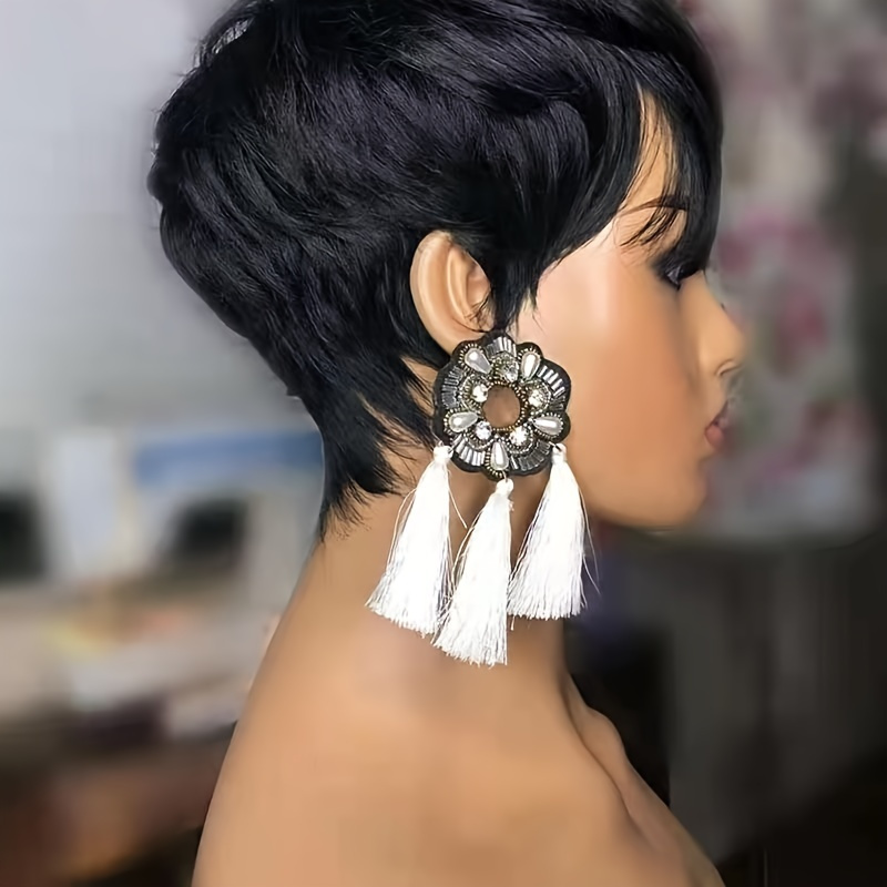 100% Human Hair Short Pixie Cut Wig; Silky Straight Pixie Cut Human Hair Wigs For Women Short Cut Wigs - Image 3