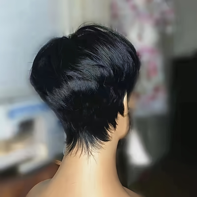100% Human Hair Short Pixie Cut Wig; Silky Straight Pixie Cut Human Hair Wigs For Women Short Cut Wigs - Image 4