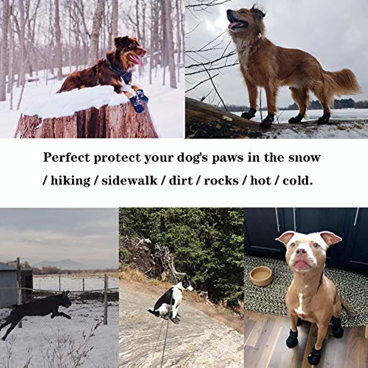 Dog Boots; Waterproof Dog Shoes; Dog Booties with Reflective Rugged Anti-Slip Sole and Skid-Proof; Outdoor Dog Shoes for Medium Dogs 4Pcs - Image 49