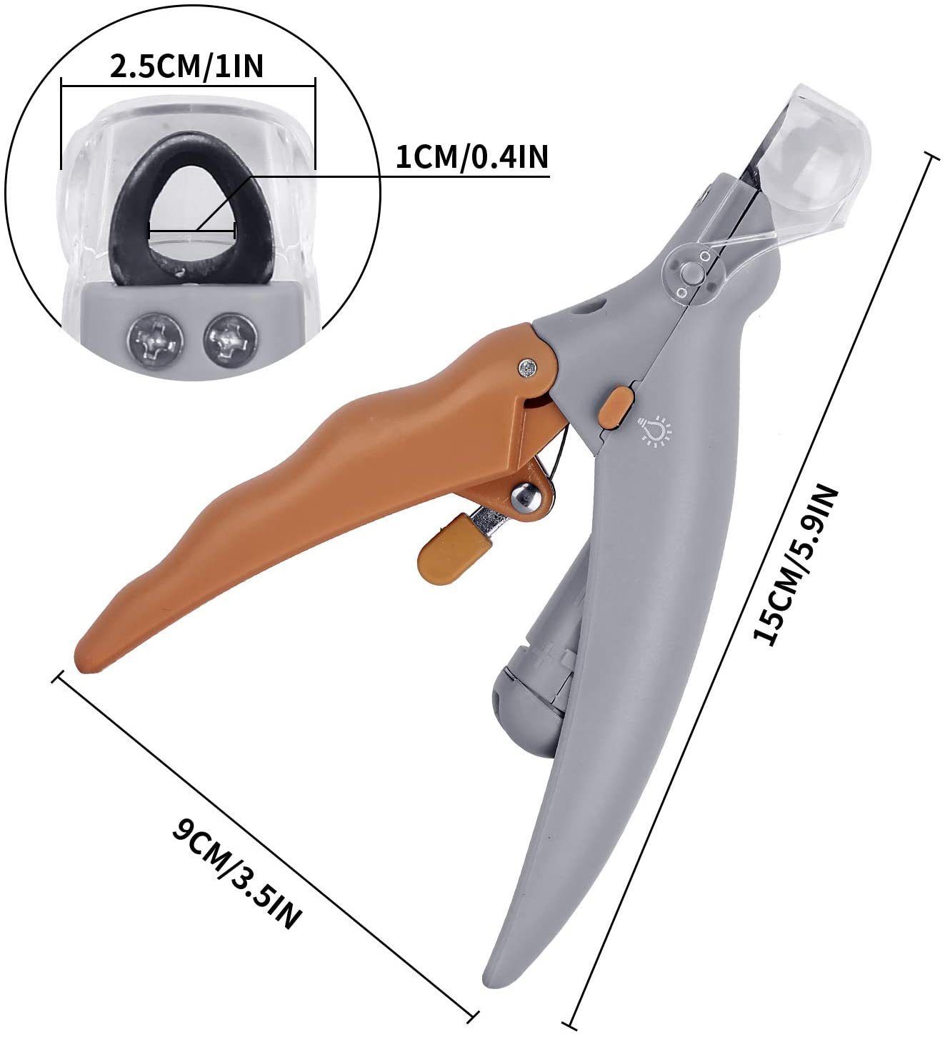 LED Light Pet Nail Clipper- Great for Trimming Cats & Dogs Nails & Claws; 5X Magnification That Doubles as a Nail Trapper; Quick-Clip; Steal Blades - Image 3