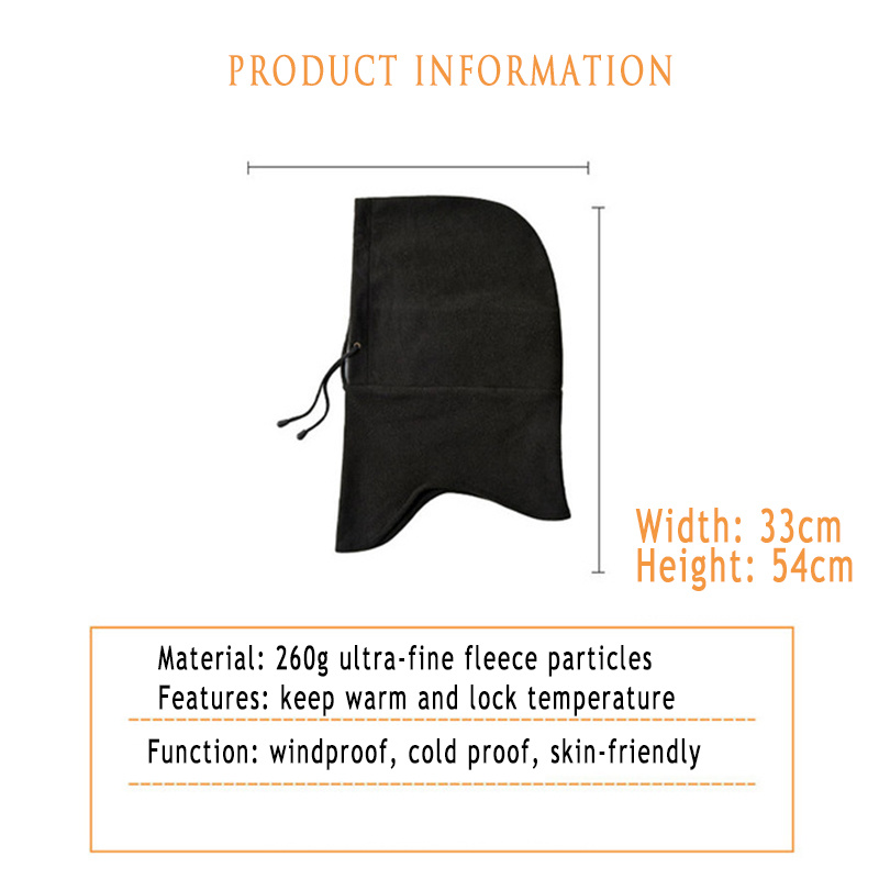 W18 Men's hats Outdoor Riding Hoods Windproof Caps Cold-Proof Ski Caps Fieece Caps Warm Bibs One-Piece Autumn and Winter Hats - Image 6