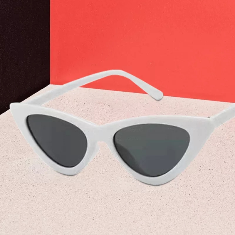 New Triangle Sunglasses Women's Trendy Internet Celebrity Same Style Cats' Eye Sunglasses Transparent Lens Marine Glasses - Image 5