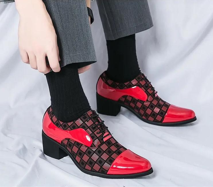 New men's large size increase business formal pointed leather shoes casual loafers - Image 107
