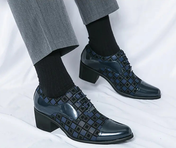 New men's large size increase business formal pointed leather shoes casual loafers - Image 122