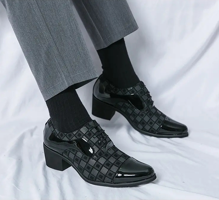 New men's large size increase business formal pointed leather shoes casual loafers - Image 47