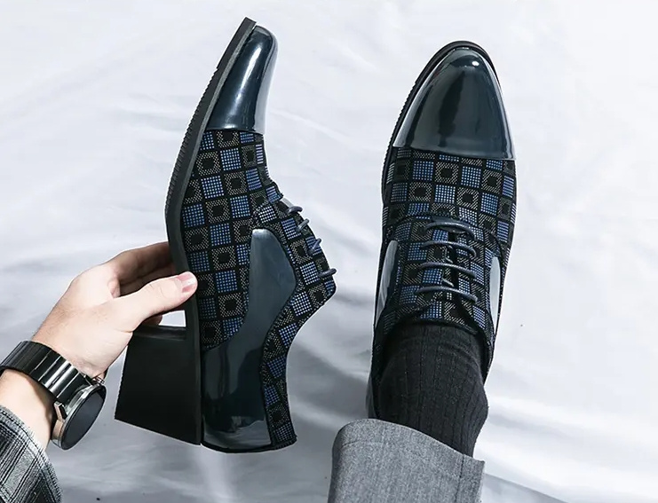 New men's large size increase business formal pointed leather shoes casual loafers - Image 69