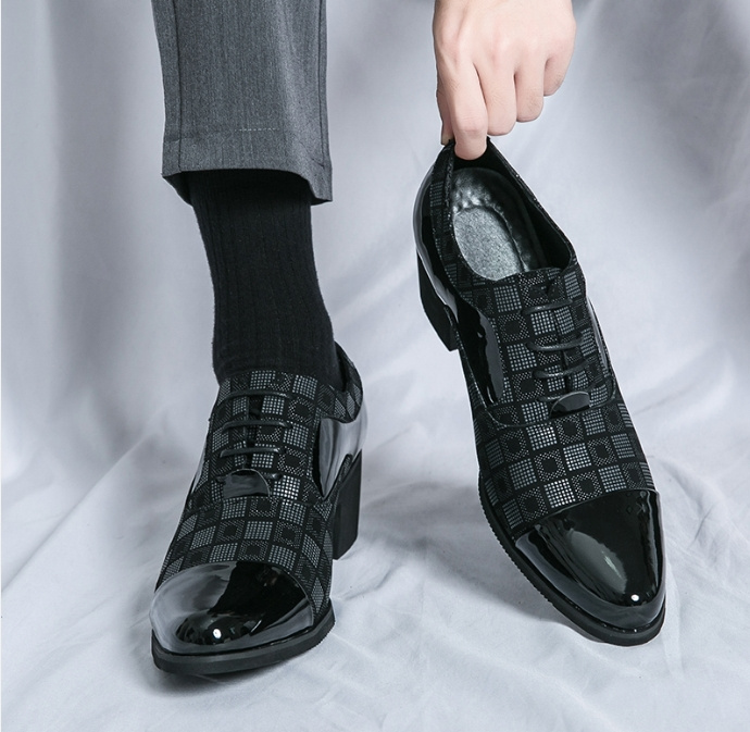 New men's large size increase business formal pointed leather shoes casual loafers - Image 16