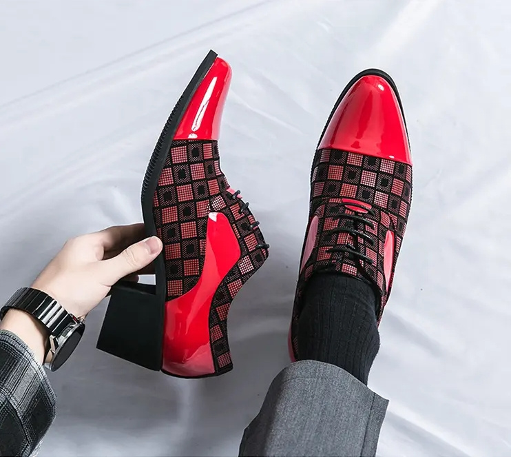 New men's large size increase business formal pointed leather shoes casual loafers - Image 97