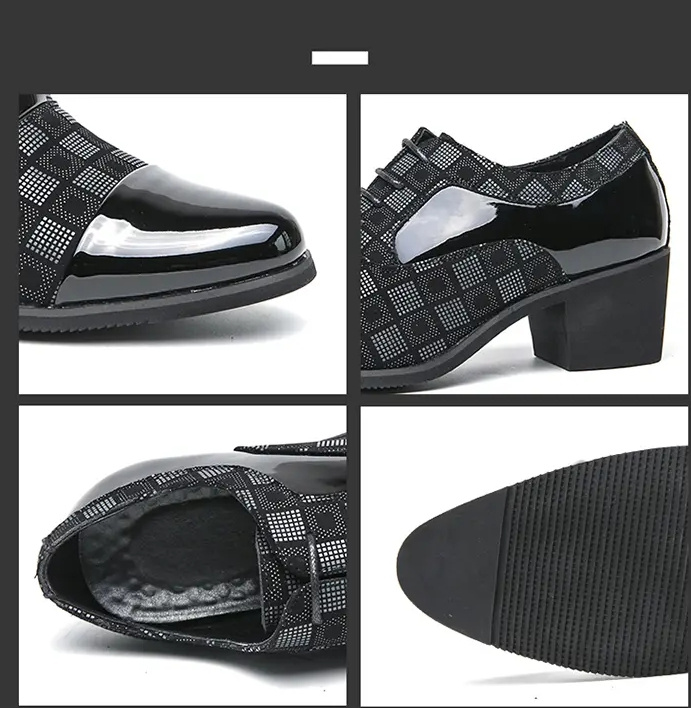 New men's large size increase business formal pointed leather shoes casual loafers - Image 94