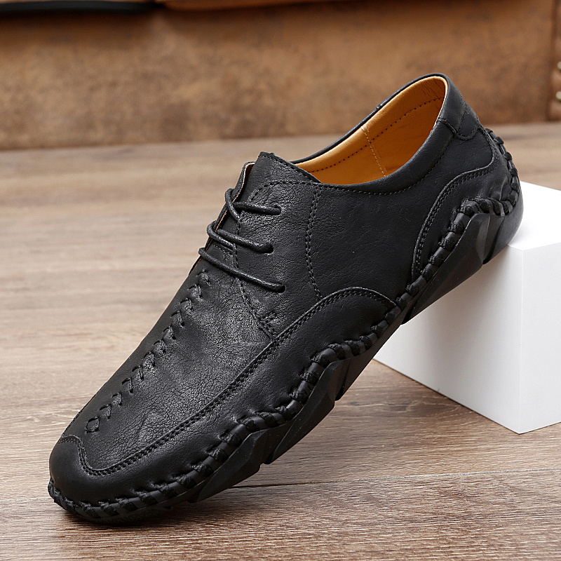 Men's new large size hand-stitched casual shoes fashion trend men's shoes loafers 38-48